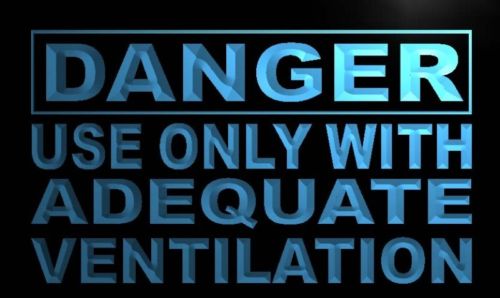 Danger Use only Adequate Ventilation Neon Sign